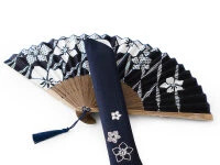 Handfächer Aihitoe Kon, Blau 3 Handfächer Aihitoe Kon, Blau – Bild 3