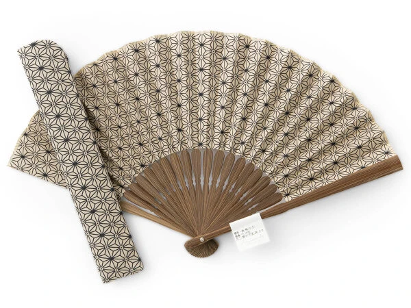 Handfächer Asanoha, Beige 8 Handfächer Asanoha, Beige – Bild 8