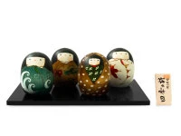 Kokeshi: Holzfigur Shiki Set, 4 Figuren